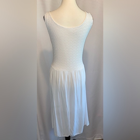 Women’s Italian white sleeveless lace&crochet top + flowy bottom dress Sz Large - Picture 12 of 13